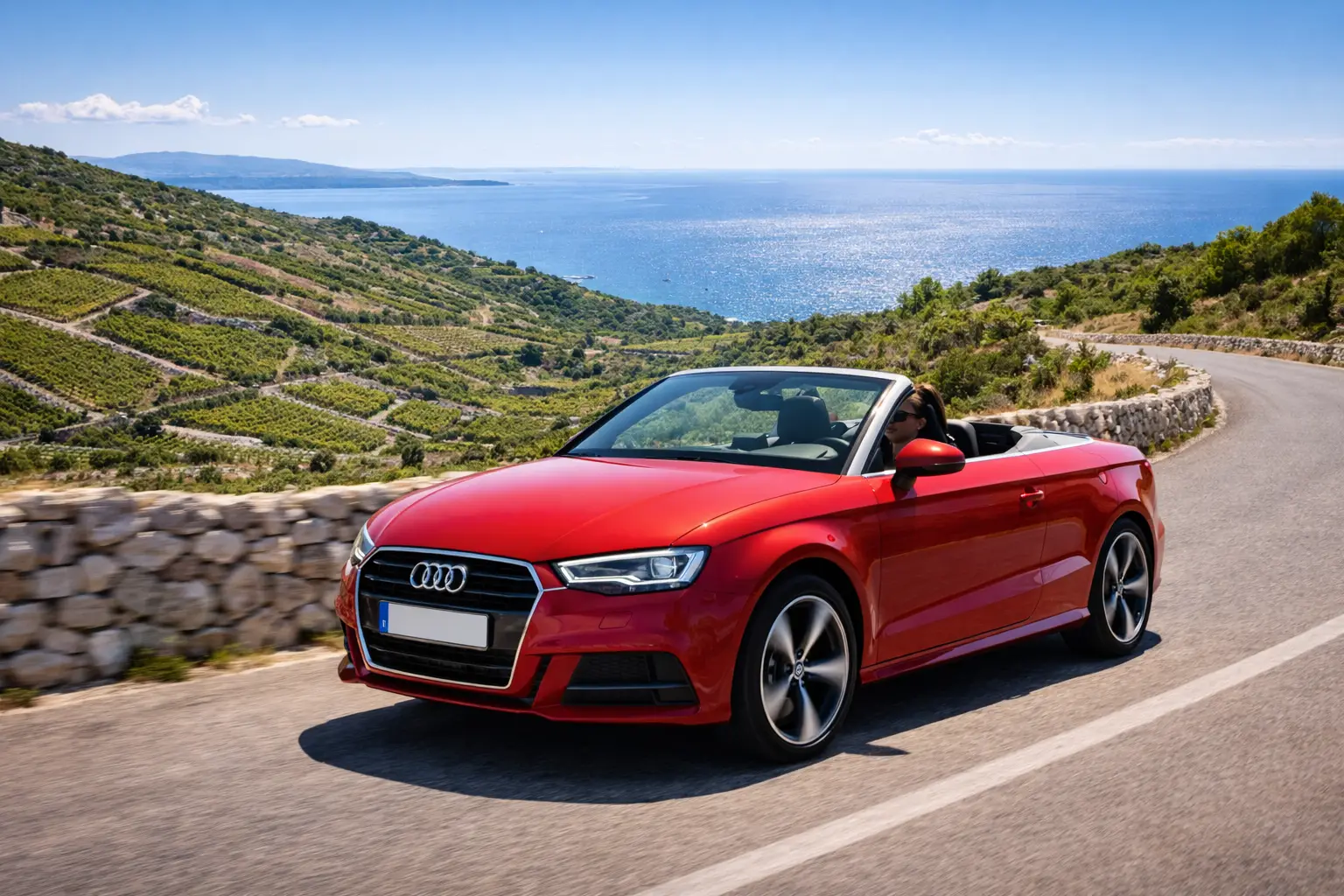 Cabrio fuer Kuestenfahrten in Kroatien